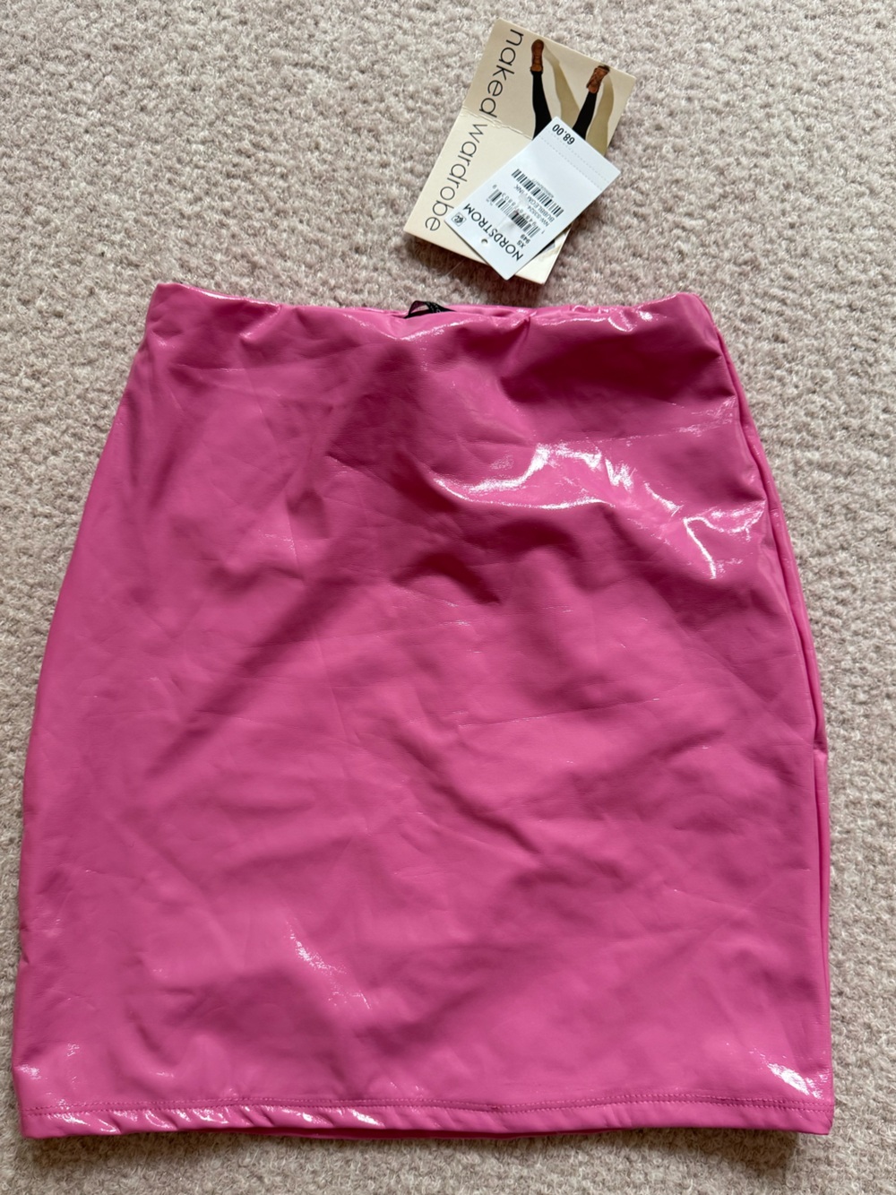 naked wardrobe Pink Vinyl Mini Skirt